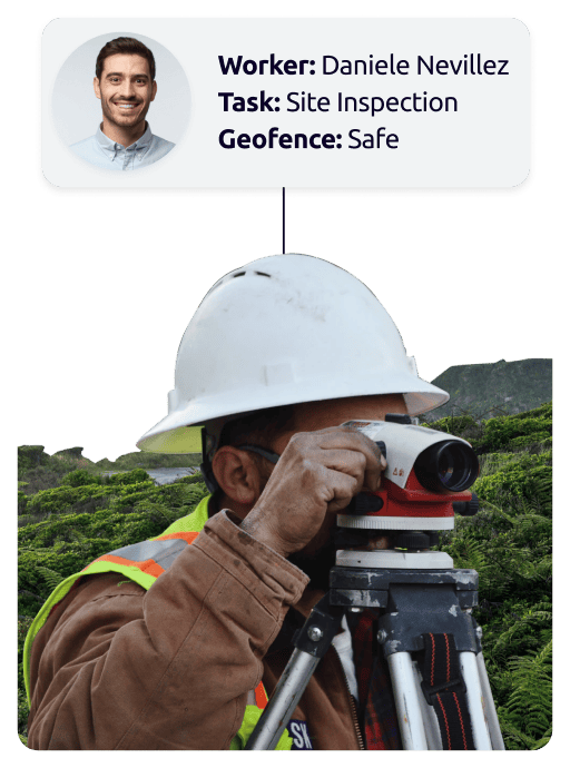A site surveyor being protected by Safepoint